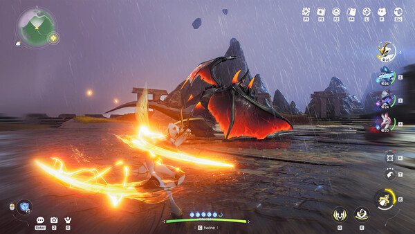 Aniimo — a close-range combat scene with bright attack effects.